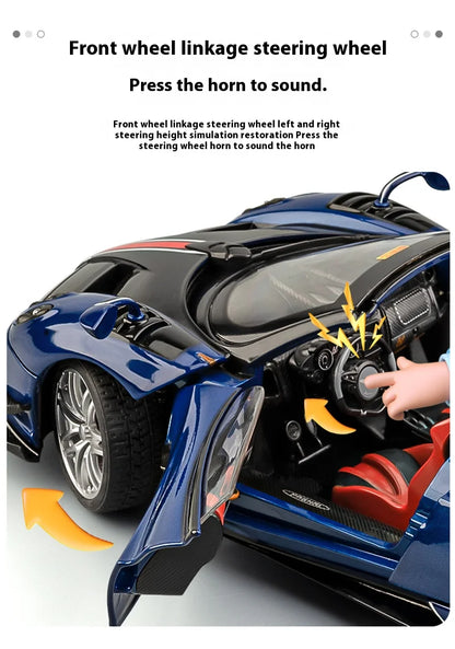 Cool alloy sports 1:18 car model, simulated interior details, cool lighting and sound effects, exquisite desktop ornaments
