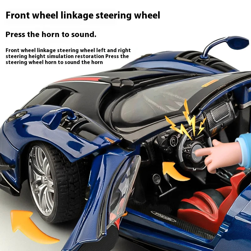 Cool alloy sports 1:18 car model, simulated interior details, cool lighting and sound effects, exquisite desktop ornaments