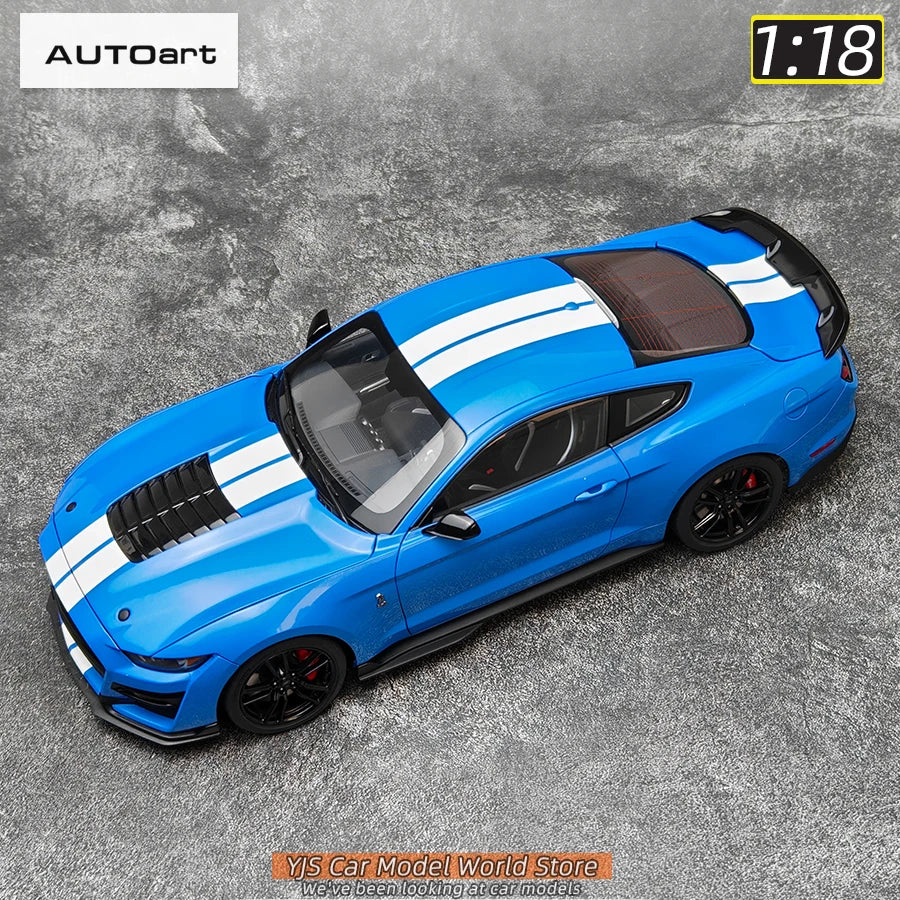 AUTOART New 1/18 scale Ford Mustang Shelby GT500 WHITE SILVER  Sports car model Static display Collection Holiday gift 73097