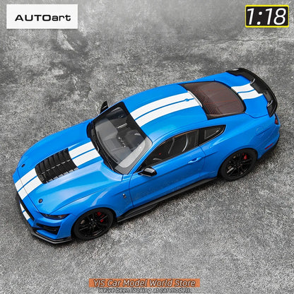 AUTOART New 1/18 scale Ford Mustang Shelby GT500 WHITE SILVER  Sports car model Static display Collection Holiday gift 73097