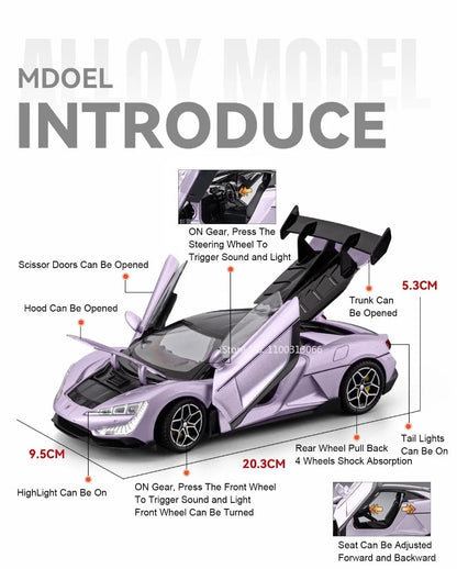 BYD YANGWANG U9 1:24 Cars Miniature Models Toys Wheel Shock Absorption Light Music Supercar