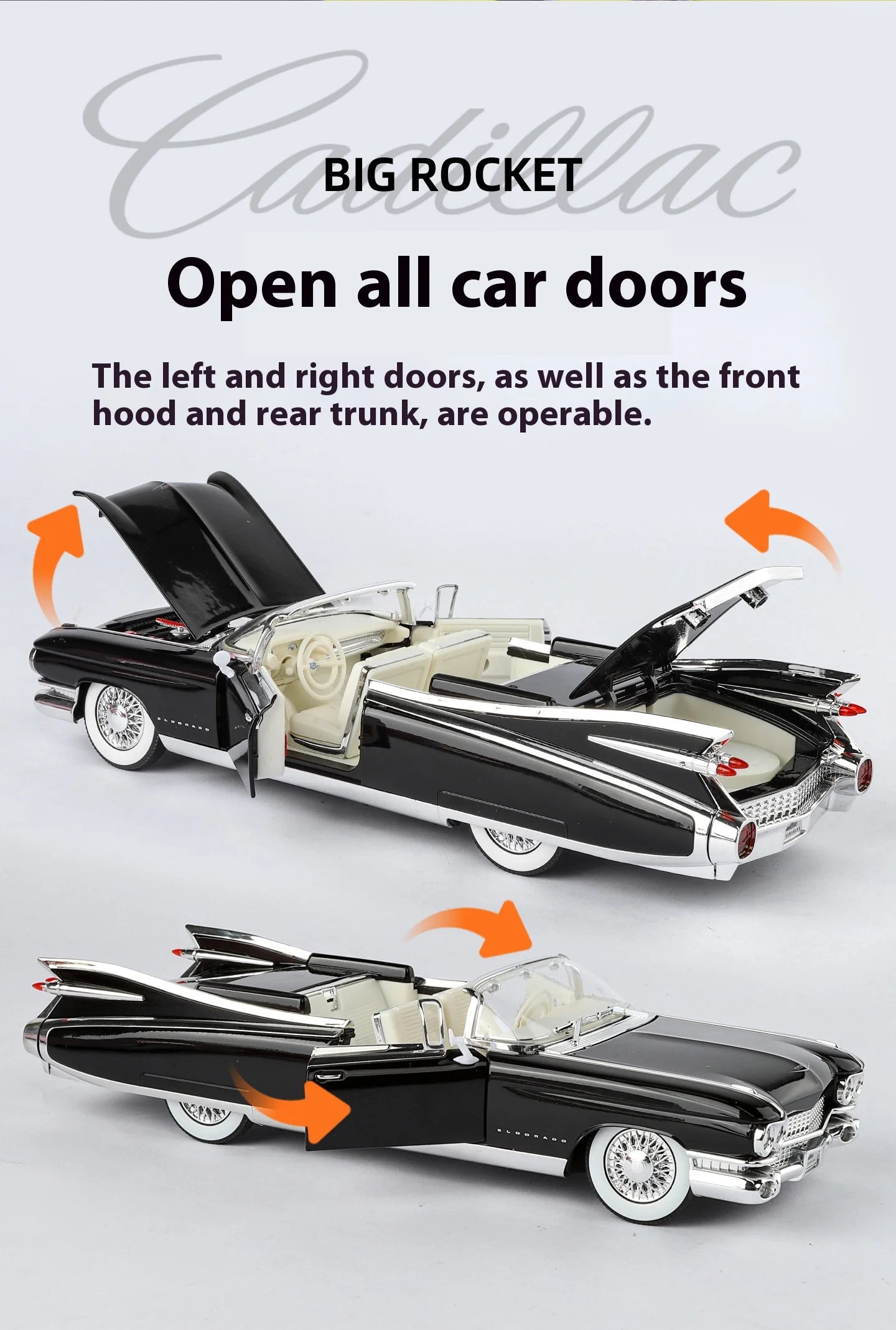 Retro luxury 1:24 convertible sports car alloy model, exquisite desktop ornaments, best collection for car model enthusiasts