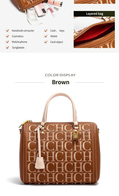 CHCH Women's Shoulder Bag New Embroidered Letter Design Handbag Women's Tote Bag