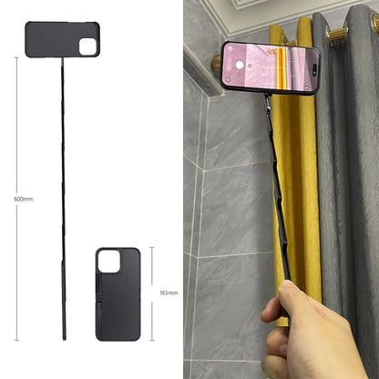 Multi-functional Case For iPhone 15 16 Pro/ProMax 60cm Built-In Selfie Stick For Bluetooth Connection Shockproof Cover Holder