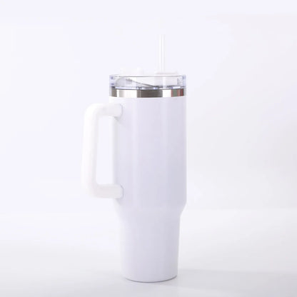 Personalized 40oz Customized Thermos Cups/Handle & Straw - Custom Name/Photo Insulated Stainless Steel Cup
