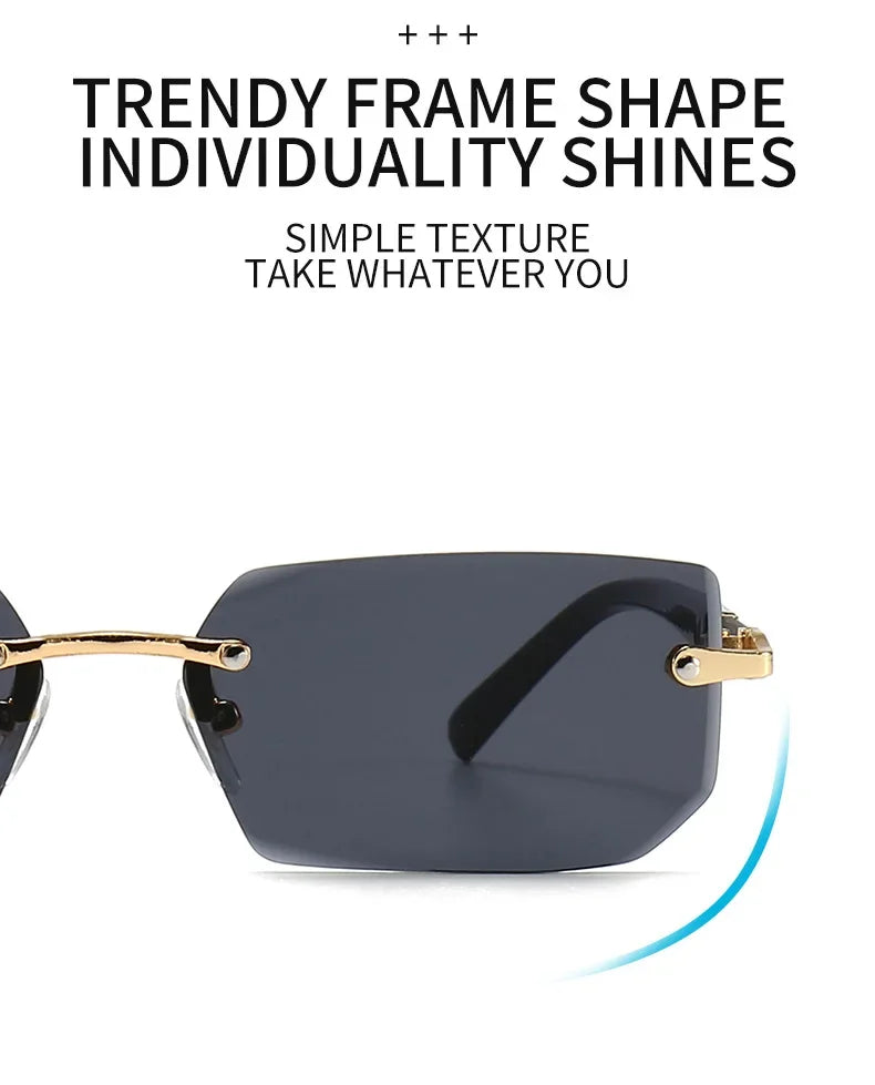 Fashion Punk Square Sunglasses Women Luxury Brand Small Frame Sun Glasses Female Rectangle Metal Mirror Oculos De Sol
