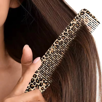 1/2/3pcs Leopard Print Comb Set Anti-Static Wide Teeth Afro Braid Fork Comb Rat Tail Curly Hair Styling Tools