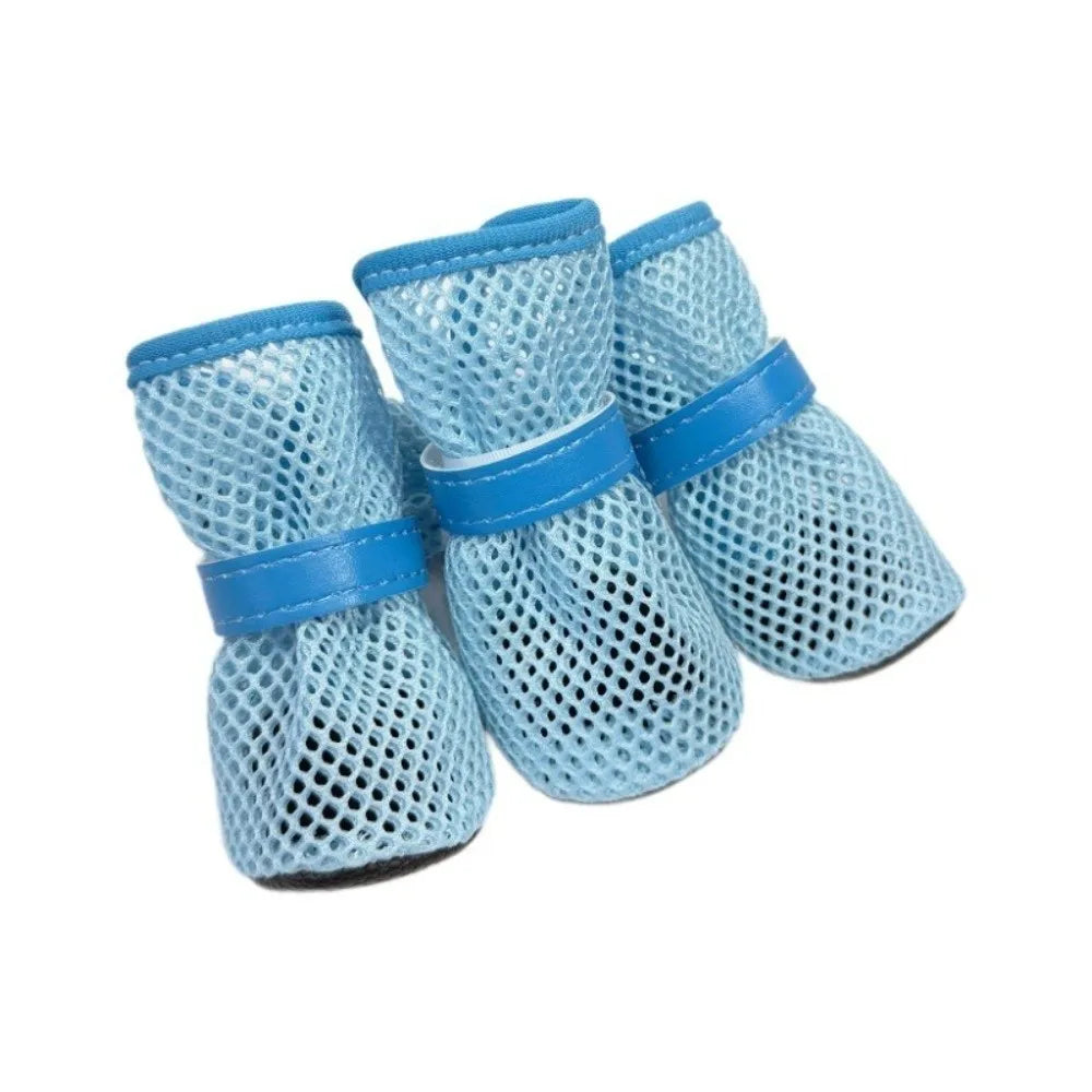 Adjustable Soft Sole Dog Mesh Shoes Non-Slip Wear Resistant Pet Dog Boots Thin Cooling Dog Shoe Cover Summer Season