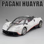 Pagani Huayra 1:18 Model Car Diecast Alloy Sport Cars Sound Light Pull Back Shock Absorption Models Festival Gift