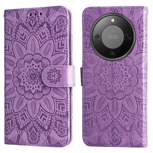 3D Sun Flower Luxury Wallet Flip Case For Honor Magic8 Lite Magic 8 7 6 5 4 Pro Lite 5G Shockproof PU+TPU Leather Phone Cover