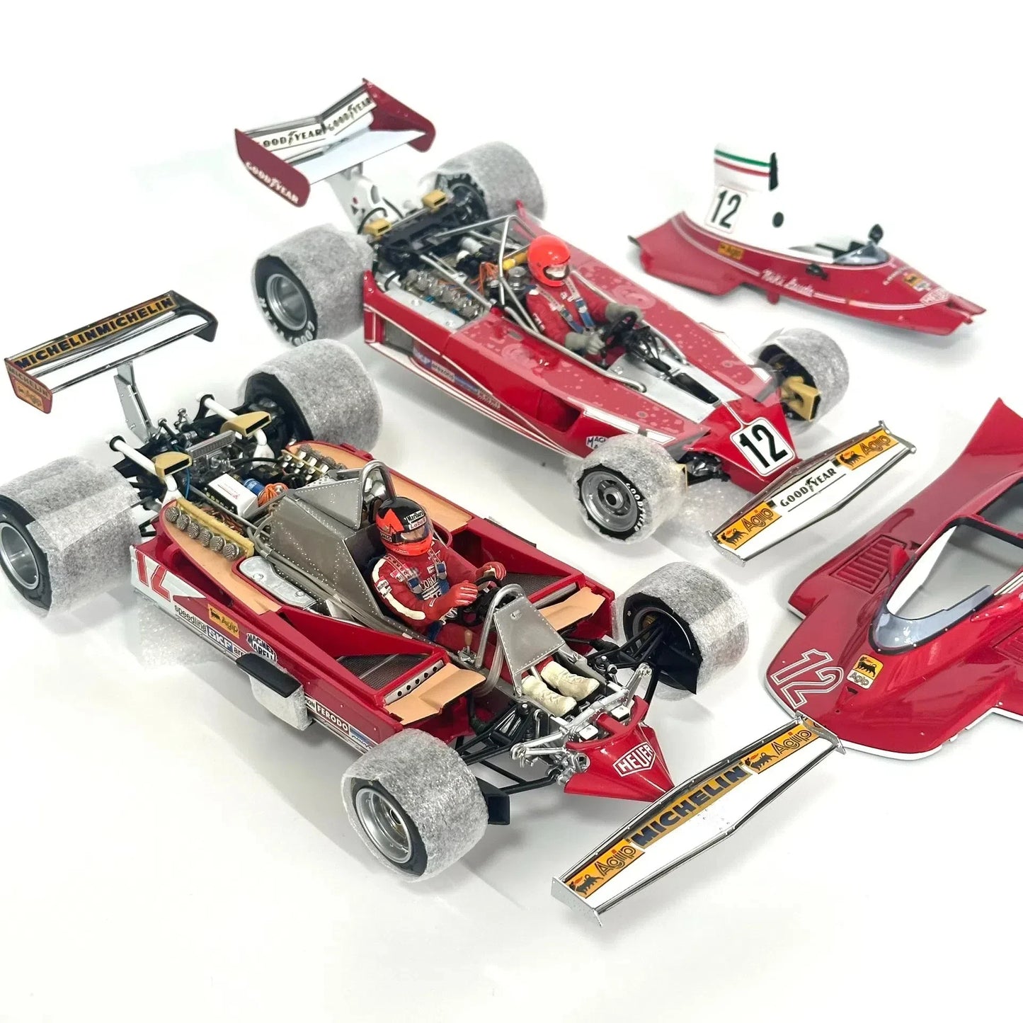Exoto 1:18 F1 312T 312T4 Dual Car Champion Set Simulation Limited Edition All Open Alloy Metal Static Car Model Toy Gift