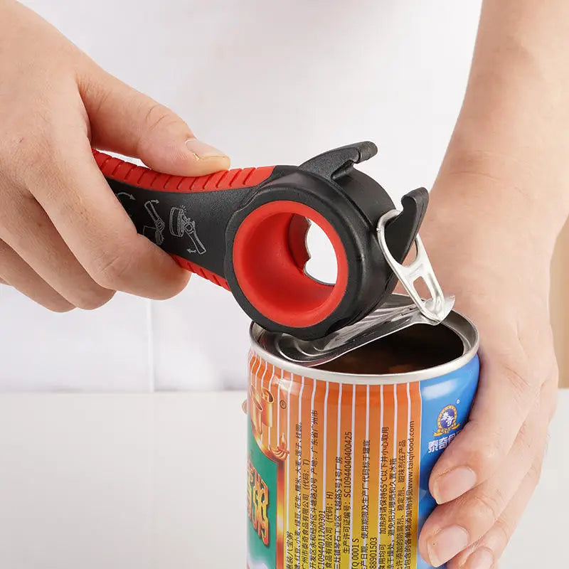 Can Opener Multi Functional Five In One Beverage Bottle Opener Cap Twister Four Position Can Opener Anti Slip Cap Twister