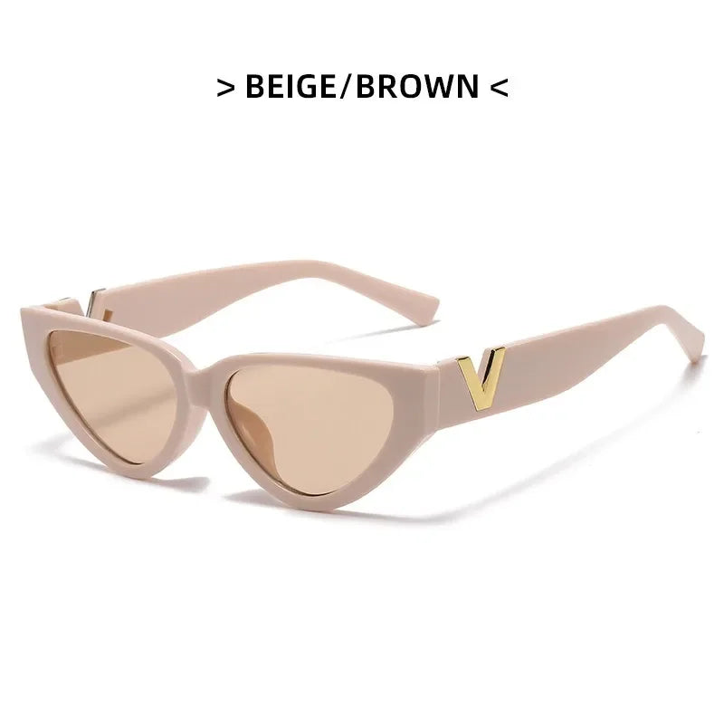 INS Cat Eye Sunglasses Women 2026 Fashion Triangle Vintage Sun Glasses Female Brand Designer Retro Glasses Shades Oculos De Sol