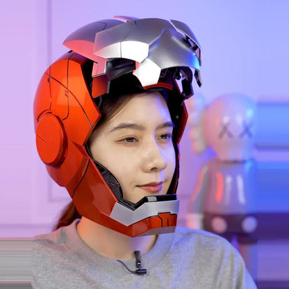 New AutoKing 1/1 Mk5 Iron Man Helmet Cosplay Voice Control Eyes with Light Model Toys for Adult Electric Wearable Gift