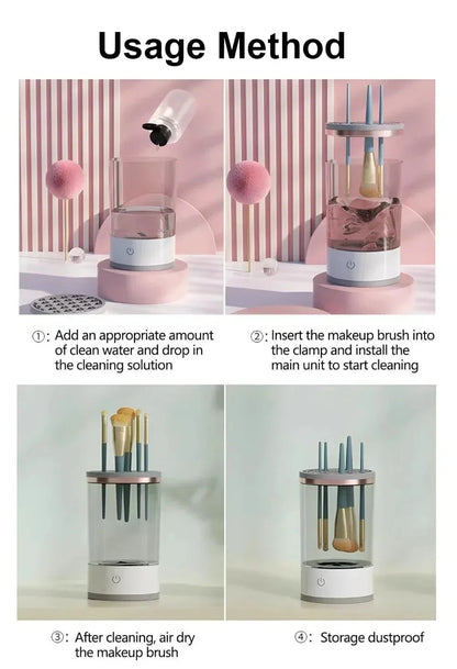 Automatic Rotating Makeup Brush Cleaner Electric Cosmetic Brush Washing Machine