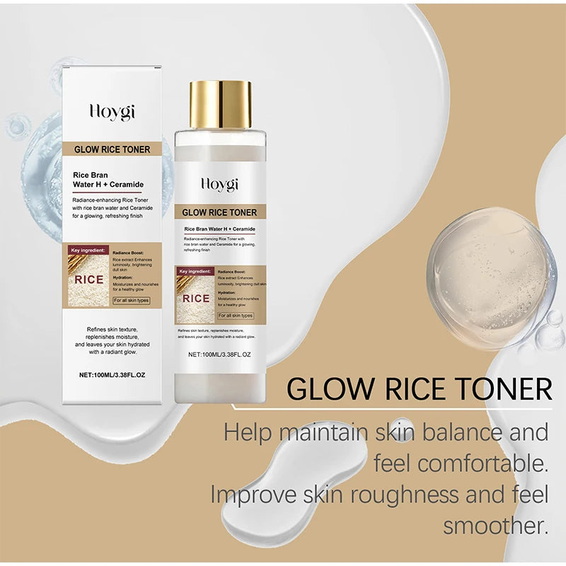 Hoygi Peel Shot Ampule Set Rice Toner Moisturizing Facial Essence Glowing Skin Water-oil Balancing Essence Revitalizing Skin Dullness