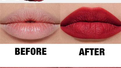 Matte Lipstick Pencil Waterproof Long Lasting Non-Stick Cup Sexy Red Matte Solid Lip Gloss Nude Pink Lipstick Pen Makeup -6 Colors