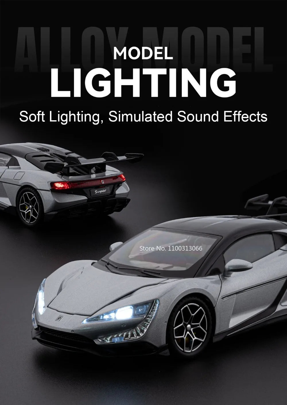 BYD YANGWANG U9 1:24 Cars Miniature Models Toys Wheel Shock Absorption Light Music Supercar