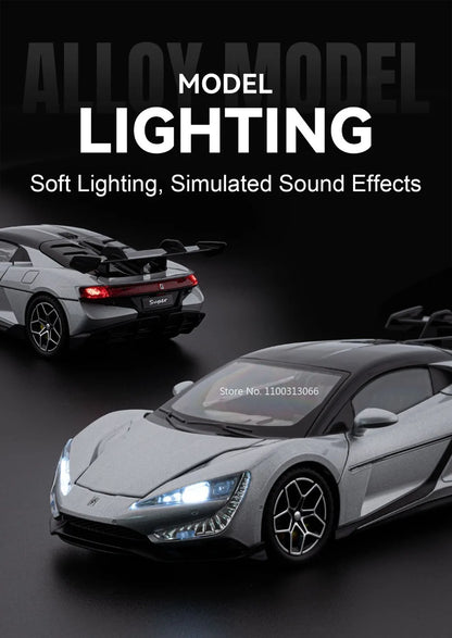 BYD YANGWANG U9 1:24 Cars Miniature Models Toys Wheel Shock Absorption Light Music Supercar