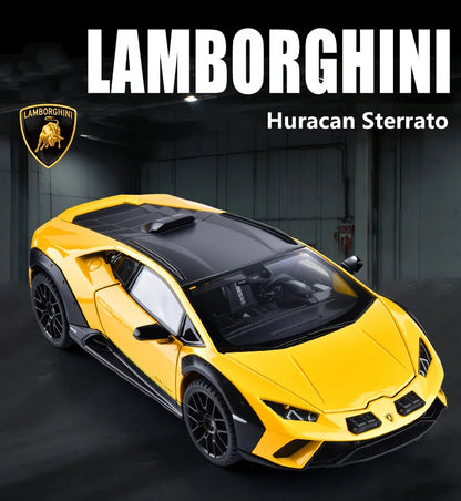 Lamborghini Huracan Sterrato 1:24 Alloy Scale Car Model Diecast Metal Vehicle Miniature Car Sound＆light Toy Car Gift