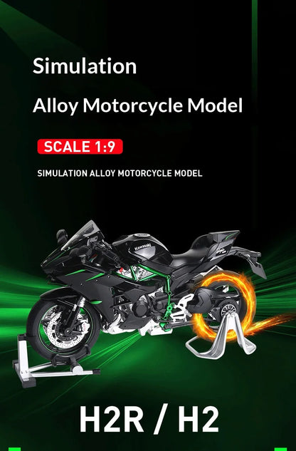 Kawasaki H2R motorcycle scale 1:9  model alloy simulation motorcycle model hand-made ornaments gift