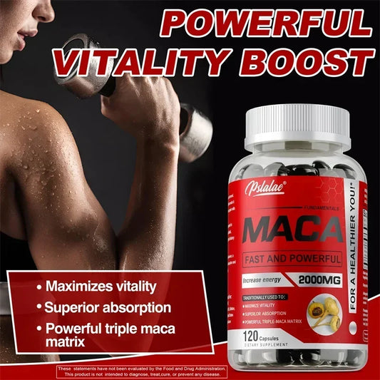 Maca Root Capsules - To Support Energy, Endurance and Performance, Builds Muscle and Strength