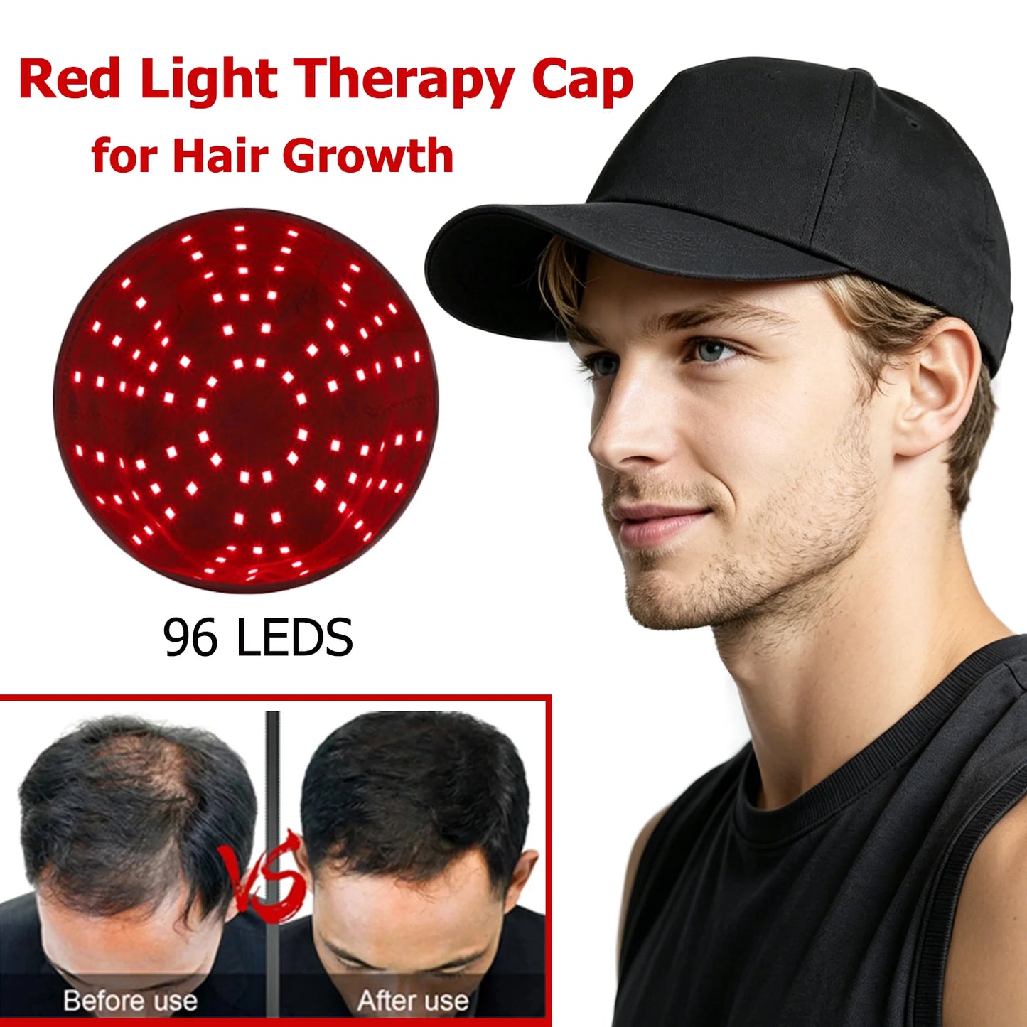 660nm 850nm Red Light Infrared Hair Therapy Hair Growth Cap for Hair Regrowth Anti Hair Loss Relax Scalp Care Hat Anti Hair 2026