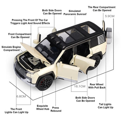 1/32 Alloy Model Cars BYD Look Up Off-road Vehicles Diecasts Model Toy 6 Doors Can Be Opened with Light Sound SUV for Gifts