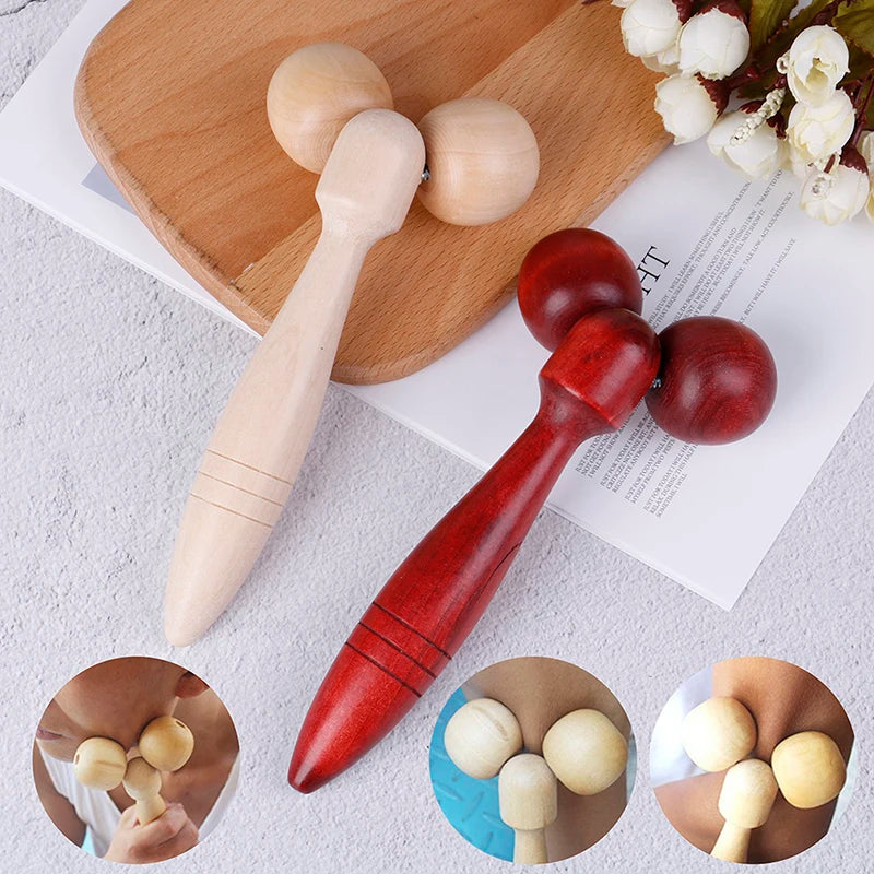 Wooden Eye Face Roller Health Care Massager Primary Wood Color Relaxing Neck Chin Slimming Face-lift Massage Tool