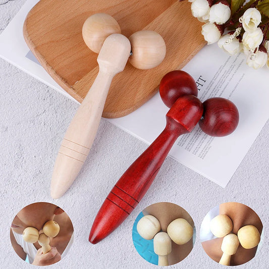 Wooden Eye Face Roller Health Care Massager Primary Wood Color Relaxing Neck Chin Slimming Face-lift Massage Tool