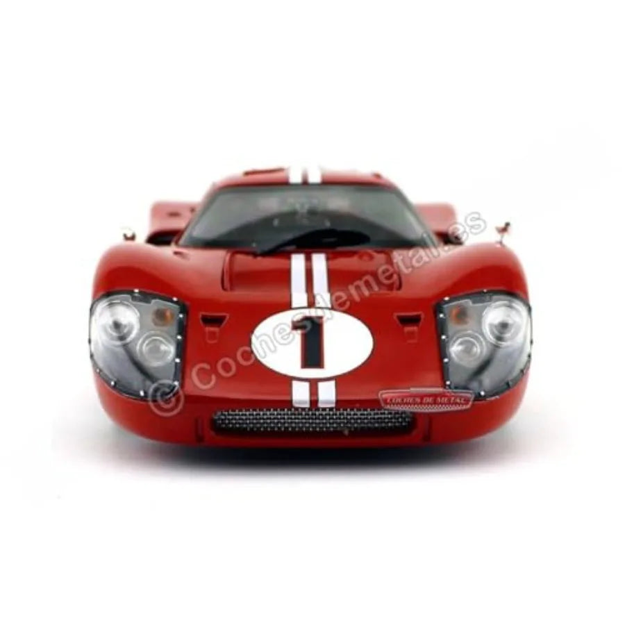 SC423 1967 Ford GT MK IV 1 Red LeMans Winner 24 Hours 1/18 Diecast Model Car for display zinc alloy body vibrant red finish aut