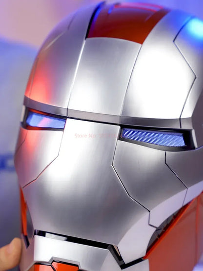 New AutoKing 1/1 Mk5 Iron Man Helmet Cosplay Voice Control Eyes with Light Model Toys for Adult Electric Wearable Gift