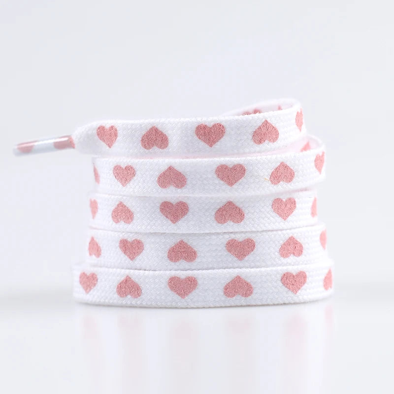 New Flat Love Heart Shoelaces for Women's Men's Sneakers Suitable for AJ/AF1 High Canvas Shoe Laces Sport Shoelace for Shoes