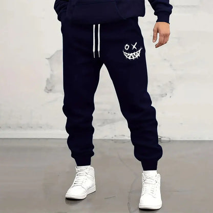 Men's Outdoor Sports Pants Fashion Skull Print Sweatpants Men's Loose Pocket Drawstring Sweatpants Autumn New Men Sweatpants