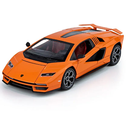 Lamborghini Countach LPI 800-4 Simulation1:24  Diecast Metal Alloy Model car Sound Light Pull Back CollectionToy Gifts