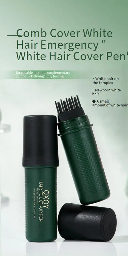 QXQY 2 in 1 Hair Color Pen Comb｜Instant Root Touch Up for Gray Hair｜Painless Natural Cover｜Gentle Formula for Men & Women