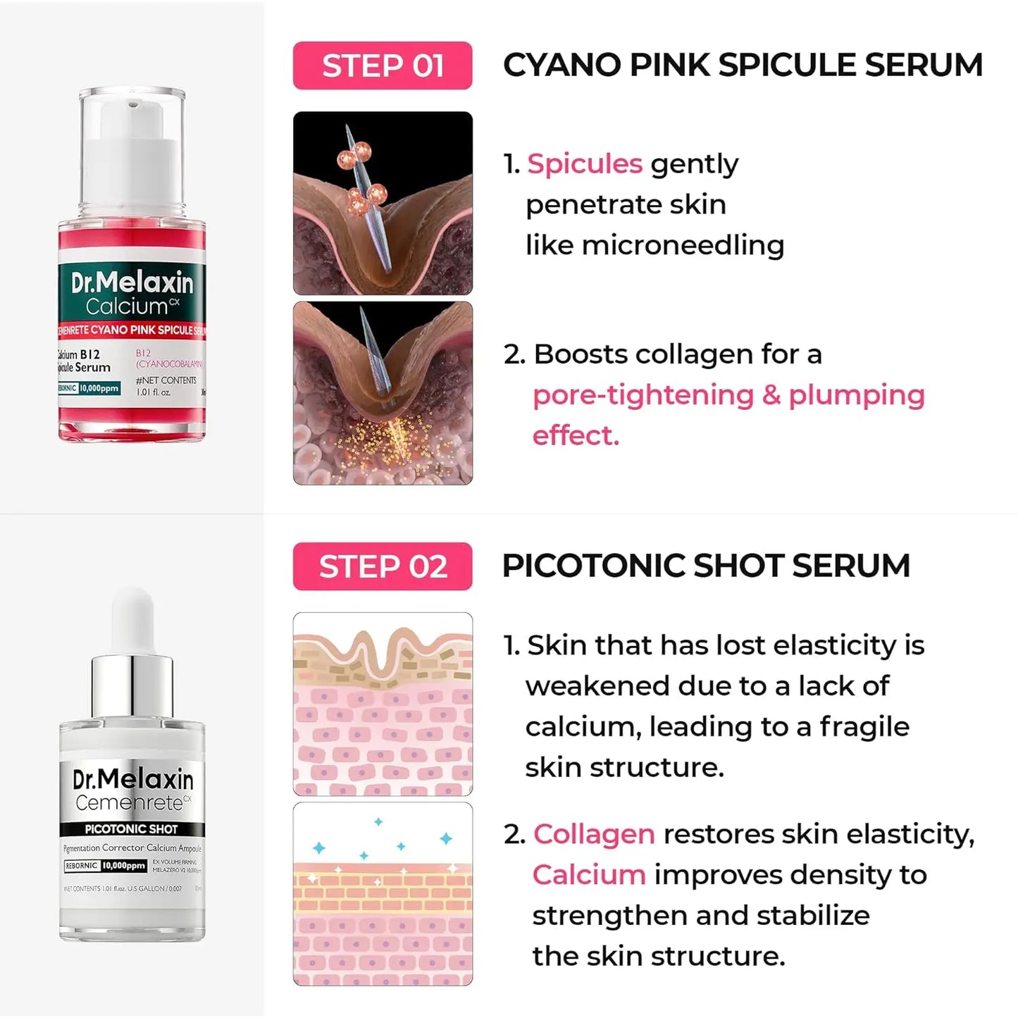 Dr.Melaxin Anti-Aging Lumi firm & lift Duo | Korean facial Collagen Firming serum plumping skin & tightening refines skin repair density