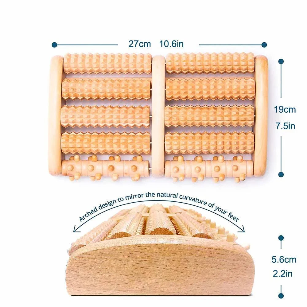 Wooden Foot Massager Roller Reflexology for Stress Fitness Health Care Feet Massager Colorful Massage Roller Pain Relief