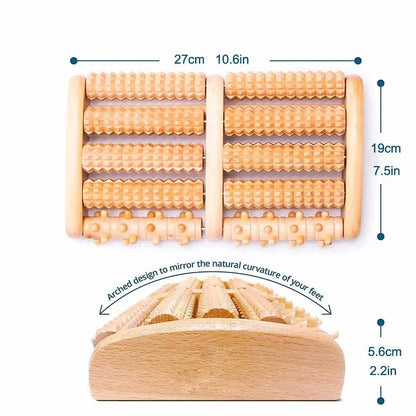 Wooden Foot Massager Roller Reflexology for Stress Fitness Health Care Feet Massager Colorful Massage Roller Pain Relief