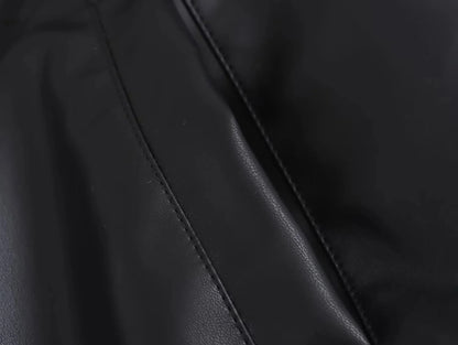 KONDALA 2026 Spring Summer Brown Business Casual Faux Leather Women Jackets Chic Valentine‘s Day Spliced Zipper Ladies Jackets