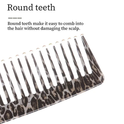 1/2/3pcs Leopard Print Comb Set Anti-Static Wide Teeth Afro Braid Fork Comb Rat Tail Curly Hair Styling Tools