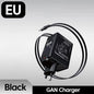 120W GaN Fast Charger With Retractable Type-C Cable Portable PD Mobile Phone Adapter For iPhone 17 16 Pro Samsung Xiaomi Huawei