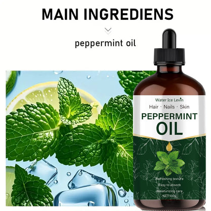 100g Mint Essential Oil, Natural Plant Extract, Hypoallergenic, Moisturizing Massage Oil for Men, Women, Hair, Diffuser and Humidifier