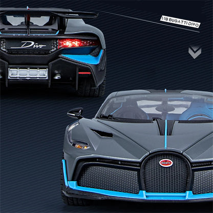 Large Size 1/18 Bugatti DIVO Alloy Sports Car Model Diecasts Metal Toy Vehicles Car Model Simulation Sound Light Gifts