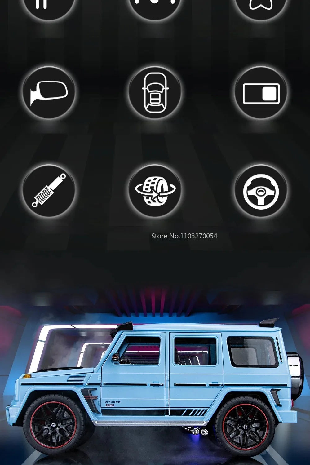 G800 Model Car 1:18 Alloy Diecast Metal Off-Road Vehicles Collection With Sound & Light Toy Cars Gift Series