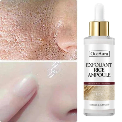 OUHOE White Black Rice Exfoliating Serum Peel Shot Facial Moisturizing Soften Blackhead Removal Hydrating Shrink Pores Skin Care Korea