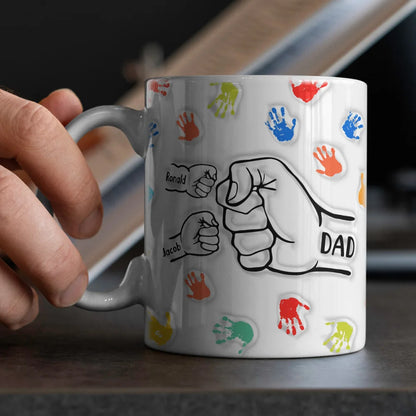 Personalized Dad Mug for Father's Day Custom Name Coffee Cup with 3D Text Effect Custom Name Coffee Cup Gift for Daddy Grandpa