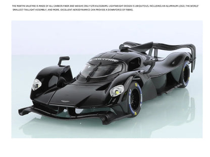 Aston Martin Valkyrie AMR PRO 1:24 Alloy Car Model Sound and Light Pull Back Toy Collectibles Gift