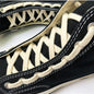 First Grade Fine Cotton Shoelaces High-top Low-top 1970S Canvas Black White Shoes laces 7 mm Width 90/180 cm Women Men Shoelace