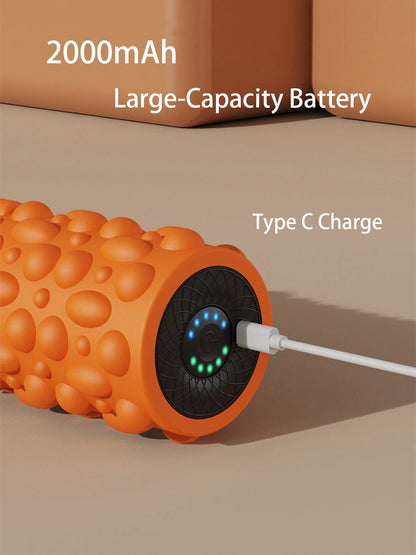 Rechargeable 5 Gears Vibrating Massage Ball Portable Peanut Massager Vibrating Foam Roller For Fitness Mobility Yoga Relaxation